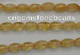 CCR32 15.5 inches 6*8mm faceted rice natural citrine gemstone beads