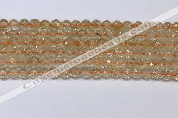 CCR325 15.5 inches 6mm faceted round citrine gemstone beads