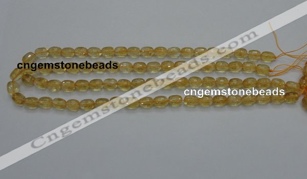 CCR33 15.5 inches 8*10mm faceted rice natural citrine gemstone beads