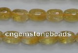 CCR34 15.5 inches 8*12mm faceted rice natural citrine gemstone beads