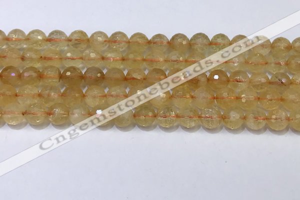 CCR341 15.5 inches 8mmm faceted round citrine beads wholesale