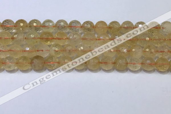 CCR342 15.5 inches 10mmm faceted round citrine beads wholesale