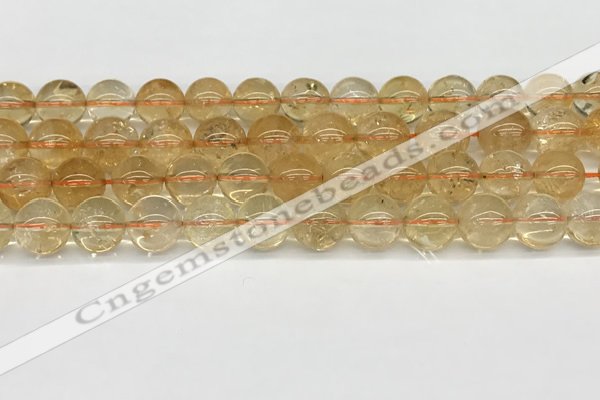 CCR348 15.5 inches 12mm round natural citrine beads wholesale