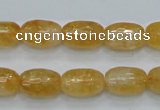 CCR35 15.5 inches 10*15mm faceted rice natural citrine gemstone beads