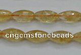 CCR36 15.5 inches 8*16mm faceted rice natural citrine gemstone beads