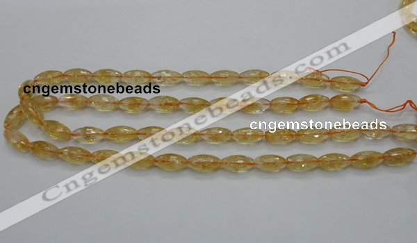 CCR36 15.5 inches 8*16mm faceted rice natural citrine gemstone beads