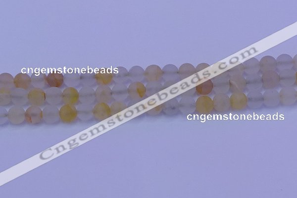 CCR372 15.5 inches 8mm round matte citrine beads wholesale