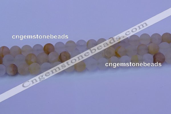 CCR373 15.5 inches 10mm round matte citrine beads wholesale