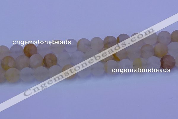 CCR374 15.5 inches 12mm round matte citrine beads wholesale