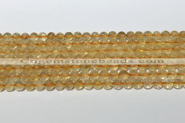 CCR378 15.5 inches 6mm round citrine gemstone beads wholesale