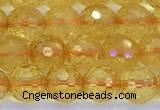 CCR385 15 inches 6mm faceted round citrine beads wholesale