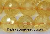 CCR387 15 inches 10mm faceted round citrine beads wholesale