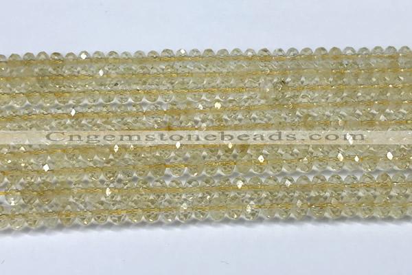 CCR395 15 inches 3*4mm faceted rondelle citrine beads