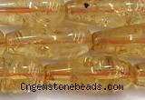 CCR405 15 inches 8*20mm teardrop citrine gemstone beads