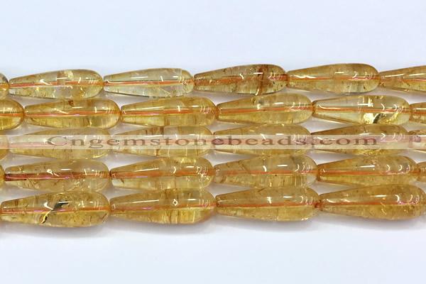 CCR406 15 inches 10*30mm teardrop citrine gemstone beads