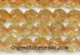 CCR415 15 inches 6mm faceted nuggets citrine beads