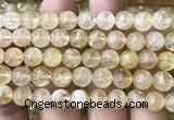 CCR427 15 inches 8mm round citrine gemstone beads