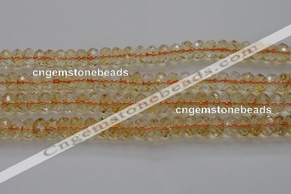 CCR52 15.5 inches 5*8mm faceted rondelle natural citrine beads