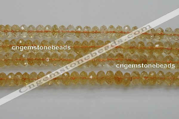 CCR53 15.5 inches 6*10mm faceted rondelle natural citrine beads