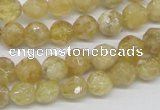 CCR83 15.5 inches 8mm faceted round citrine gemstone beads wholesale