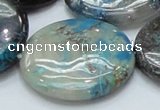 CCS08 15.5 inches 35mm flat round natural chrysocolla gemstone beads