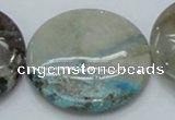 CCS09 15.5 inches 40mm flat round natural chrysocolla gemstone beads