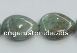 CCS101 15.5 inches 18*25mm flat teardrop African chrysocolla beads