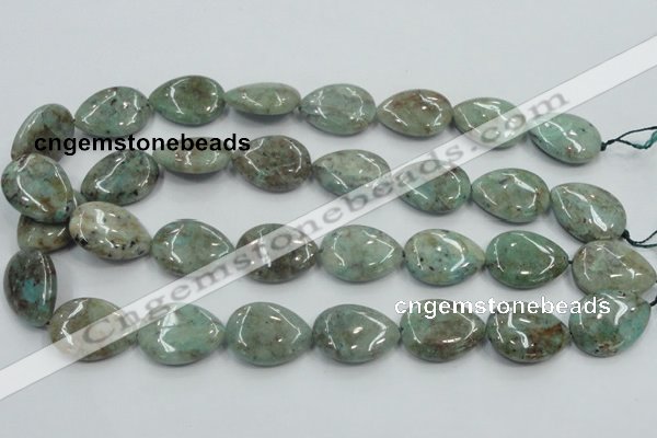 CCS101 15.5 inches 18*25mm flat teardrop African chrysocolla beads