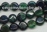 CCS160 15.5 inches 10mm flat round dyed chrysocolla gemstone beads