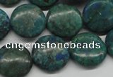 CCS161 15.5 inches 18mm flat round dyed chrysocolla gemstone beads