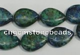 CCS173 15.5 inches 13*18mm flat teardrop dyed chrysocolla gemstone beads