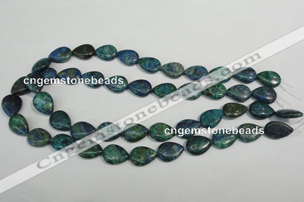 CCS173 15.5 inches 13*18mm flat teardrop dyed chrysocolla gemstone beads