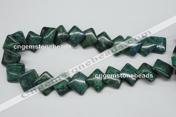 CCS180 15.5 inches 20*20mm diamond dyed chrysocolla gemstone beads