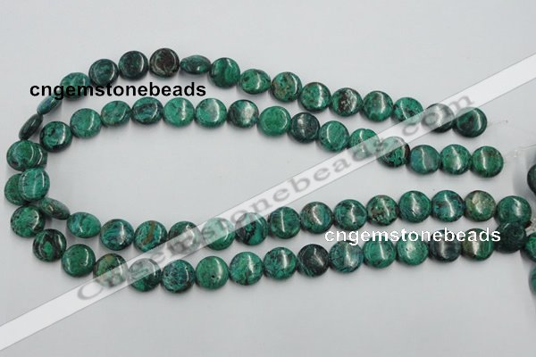 CCS212 15.5 inches 12mm flat round natural Chinese chrysocolla beads