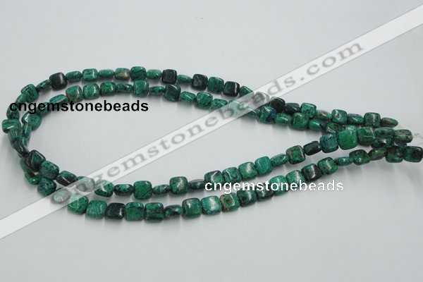 CCS220 15.5 inches 8*8mm square natural Chinese chrysocolla beads