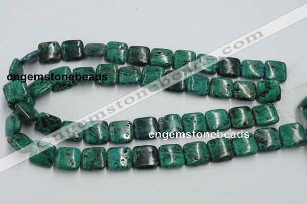 CCS224 15.5 inches 16*16mm square natural Chinese chrysocolla beads