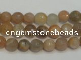 CCS311 15.5 inches 8mm faceted round natural sunstone beads