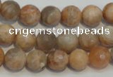 CCS312 15.5 inches 10mm faceted round natural sunstone beads