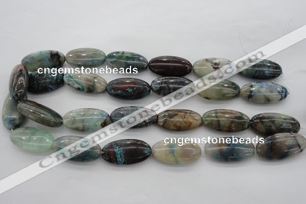 CCS36 15.5 inches 15*30mm oval natural chrysocolla gemstone beads