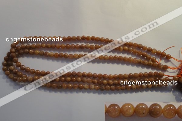 CCS361 15.5 inches 6mm round A grade natural golden sunstone beads