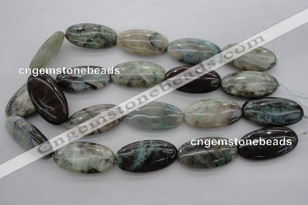 CCS37 15.5 inches 20*40mm oval natural chrysocolla gemstone beads