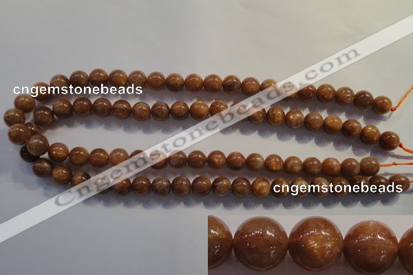 CCS373 15.5 inches 10mm round AA grade natural golden sunstone beads