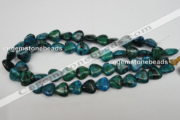 CCS424 15.5 inches 14*14mm heart dyed chrysocolla gemstone beads