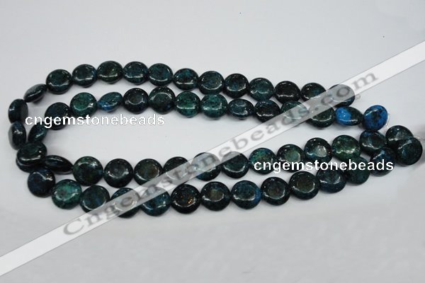 CCS434 15.5 inches 14mm flat round dyed chrysocolla gemstone beads