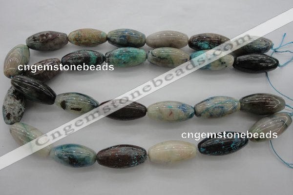 CCS45 15.5 inches 15*30mm rice natural chrysocolla gemstone beads