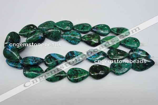 CCS456 15.5 inches 20*28mm flat teardrop dyed chrysocolla gemstone beads