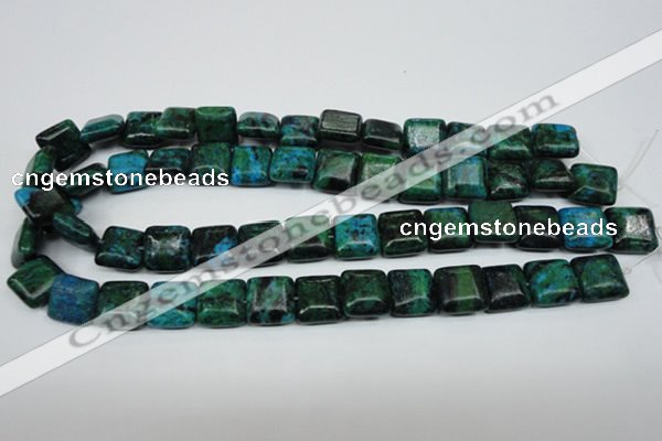 CCS464 15.5 inches 14*14mm square dyed chrysocolla gemstone beads