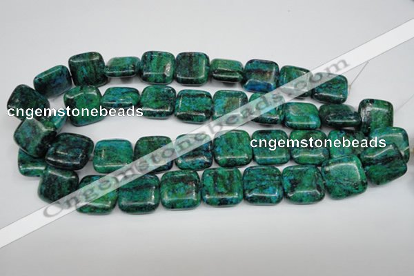 CCS467 15.5 inches 20*20mm square dyed chrysocolla gemstone beads