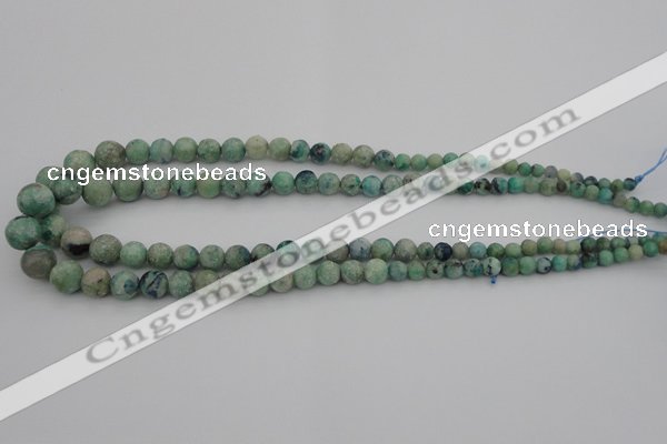 CCS518 15.5 inches 4mm - 12mm round matte natural chrysocolla beads