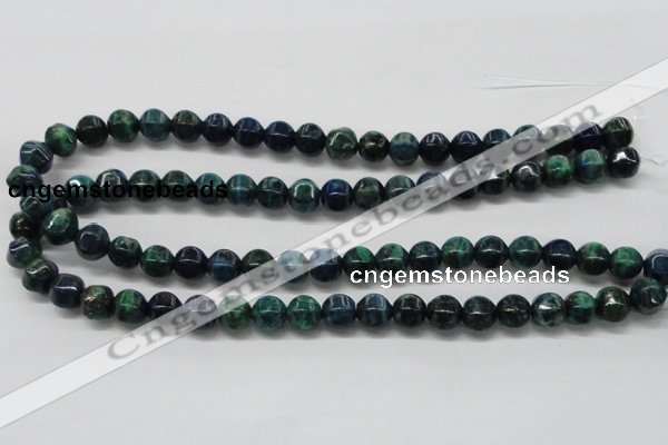 CCS57 16 inches 10*10mm pumpkin dyed chrysocolla gemstone beads